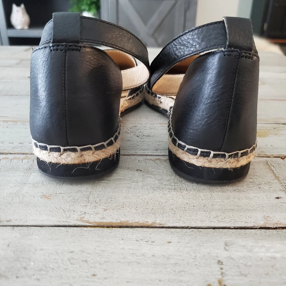 Lucky Brand Black Espadrille Ankle-Strap Flats